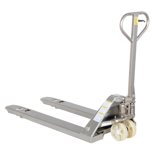 Transpalette, Acier inoxydable, 48" lo x 27" la, Capacit&eacute; 5500 lb Planification Entrepots Molloy