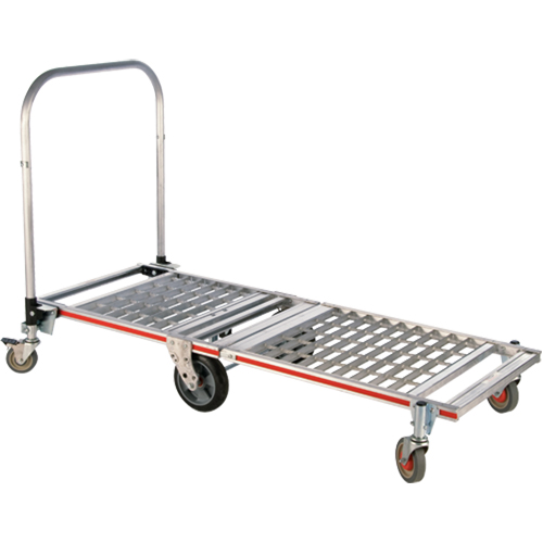 Six Wheel Folding Platform Truck, Aluminum, 1550 lbs., 61-7/8" L x 23-1/4" W, 39" High Planification Entrepots Molloy