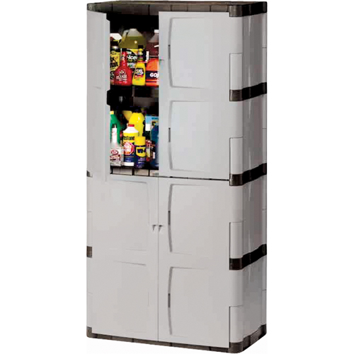 Armoire robuste, Plastique, 3 Tablettes, 72" h x 36" la x 18" P, Mica et charbon Planification Entrepots Molloy