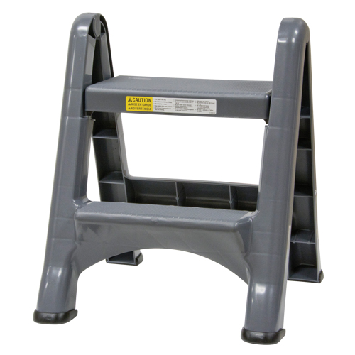 Escabeau repliable, 2 marches, 19-1/2" x 20-1/2" x Hauteur 22-3/4" Planification Entrepots Molloy