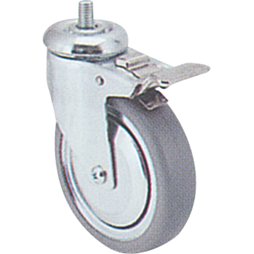 Zinc Plated Caster, Swivel with Brake, 4" (102 mm) Dia., 200 lbs. (91 kg.) Capacity Planification Entrepots Molloy