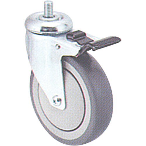 Zinc Plated Caster, Swivel with Brake, 5" (127 mm) Dia., 240 lbs. (108 kg.) Capacity Planification Entrepots Molloy