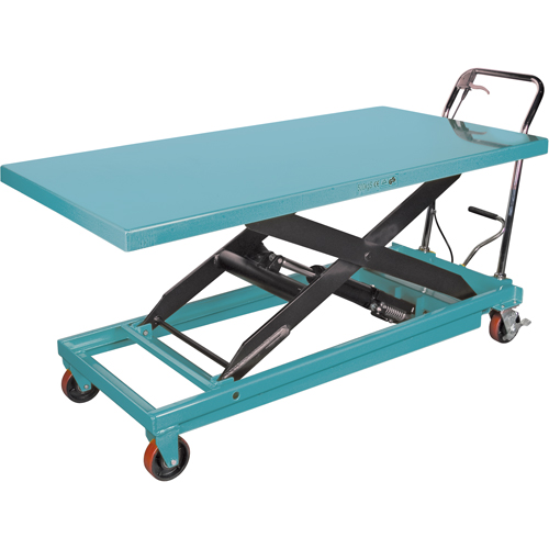Heavy-Duty Hydraulic Scissor Lift Table, 63" L x 31-7/8" W, Steel, 1100 lbs. Capacity Planification Entrepots Molloy