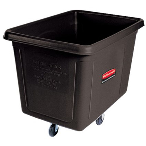 Chariot cubique, Plastique recycl&eacute; noir, 38" lo x 26" la x 28" h, Volume 8 pi³, Capacit&eacute; 300 lb Planification Entrepots Molloy