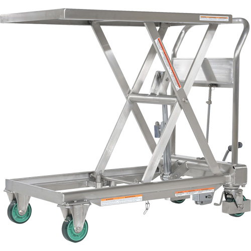 Hydraulic Scissor Lift Table, 31-1/2" L x 19-1/2" W, Stainless Steel, 550 lbs. Capacity Planification Entrepots Molloy