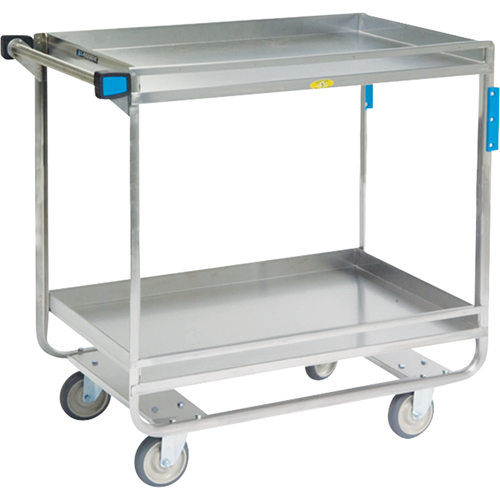 Guard Rail Carts, 2 Tiers, 23" W x 37-1/4" H x 38-5/8" D, 700 lbs. Capacity Planification Entrepots Molloy