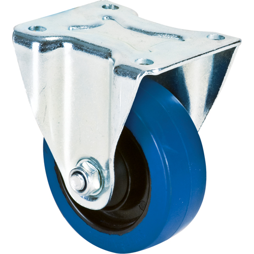 Blue Caster, Rigid, 4" (101.6 mm), Rubber, 350 lbs. (158.8 kg.) Planification Entrepots Molloy