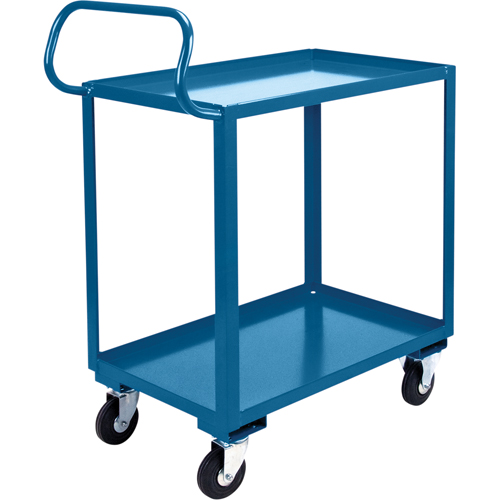 Chariot ergonomique &agrave; tablettes, 800 lb Capacit&eacute;, Acier, 20" la x 37" ha x 32" p, Bordure vers le haut Planification Entrepots Molloy
