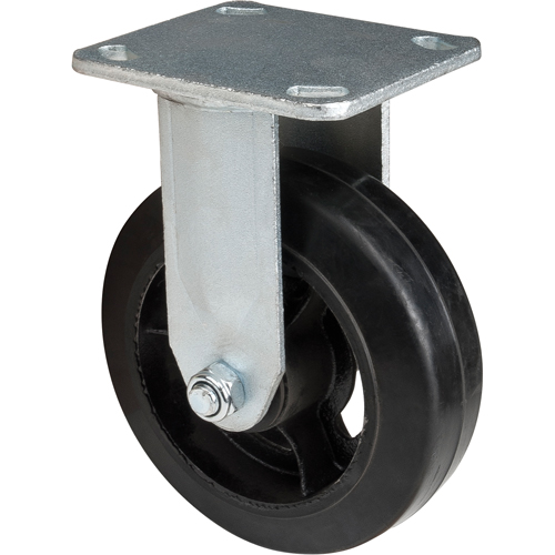 Roulette moul&eacute;, Fixe, 6" (152,4 mm), Caoutchouc, 550 lb (249 kg) Planification Entrepots Molloy