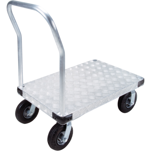 Chariots &agrave; plateforme en aluminium, 24" la x 36" lo, 1400 lb cap, Roues Pneumatique Planification Entrepots Molloy
