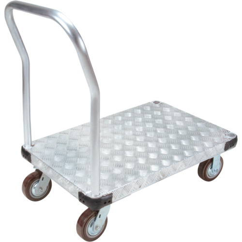 Aluminum Platform Truck, 24" W x 36" L, 3400 lbs. Cap., Polyurethane Wheels Planification Entrepots Molloy