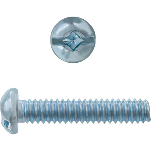 Round Square/Slot HD Machine Screws, #6 x 3" L, Zinc Plated Planification Entrepots Molloy
