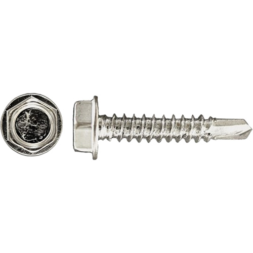 100-Piece Drill-X&reg; Hex HD Tapping Screws, #12 Dia., 1-1/4" L, Zinc Plated Planification Entrepots Molloy