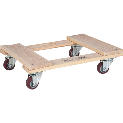Socle roulant en bois dur, Roues en Polyur&eacute;thane, Capacit&eacute; de 900 lb, 18" la x 24" p x 7" h Planification Entrepots Molloy