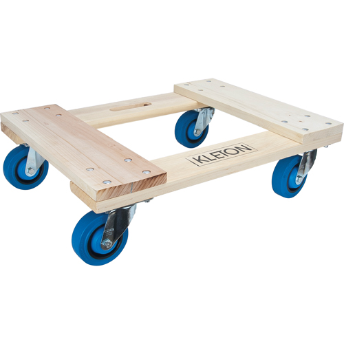 Hardwood Dolly, Rubber Wheels, 1400 lbs. Capacity, 18" W x 24" D x 7" H Planification Entrepots Molloy