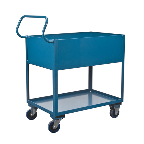 Chariots de service &agrave; bordure profonde, 2 Tiers, 24" la x 47" h x 36" p, Capacit&eacute; 1200 lb Planification Entrepots Molloy
