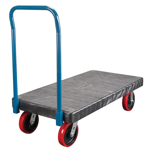 Plastic Platform Truck, 60" L x 30" W, 2500 lbs. Cap., Polyurethane Wheels Planification Entrepots Molloy