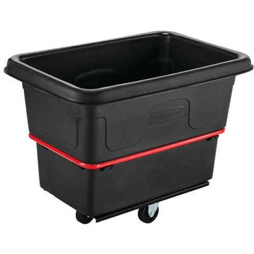 Chariot utilitaire &agrave; usage intensif, Plastique recycl&eacute; noir, 26"/38-3/8" lo x 26"/38-2/5" la x 28-1/4"/28-3-10" h, Volume 8 pi³, Capacit&eacute; 700 lb Planification Entrepots Molloy