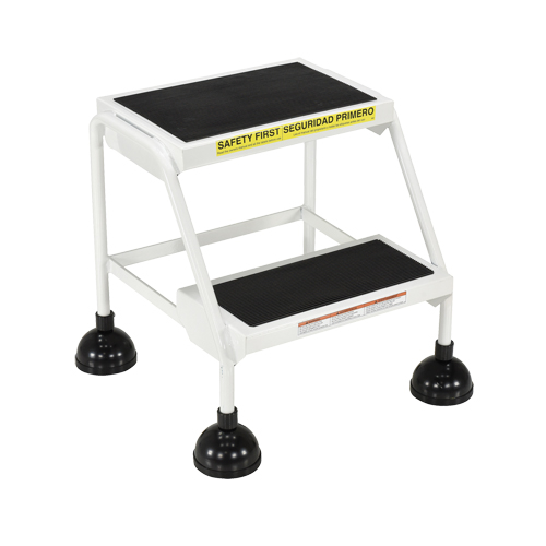 &eacute;chelles Stop-Step, 2 marches, Largeur de la marche 16", Hauteur de la plateforme 18-9/16", Acier Planification Entrepots Molloy