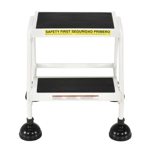 &eacute;chelles Stop-Step, 2 marches, Largeur de la marche 16", Hauteur de la plateforme 18-9/16", Acier Planification Entrepots Molloy