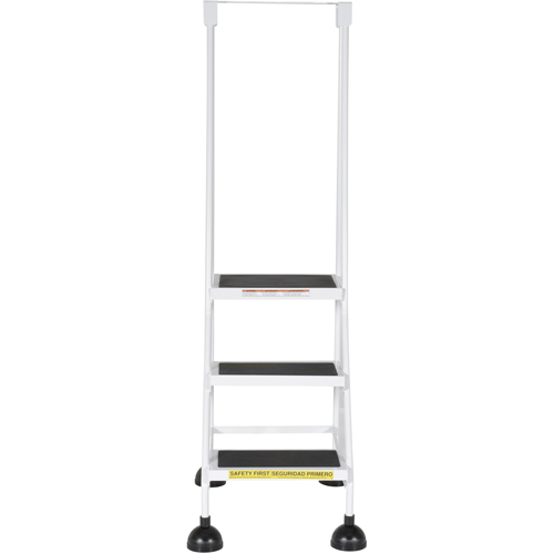 Stop-Step Ladders, 3 Steps, 16" Step Width, 28-11/16" Platform Height, Steel Planification Entrepots Molloy