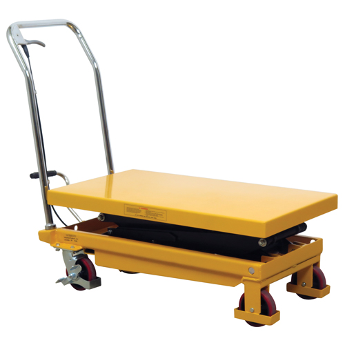 Table &eacute;l&eacute;vatrice &agrave; ciseaux hydraulique, 19,5" lo x 35,5" la/35-1/2" lo x 19-1/2" la, Acier, Capacit&eacute; 770 lb Planification Entrepots Molloy