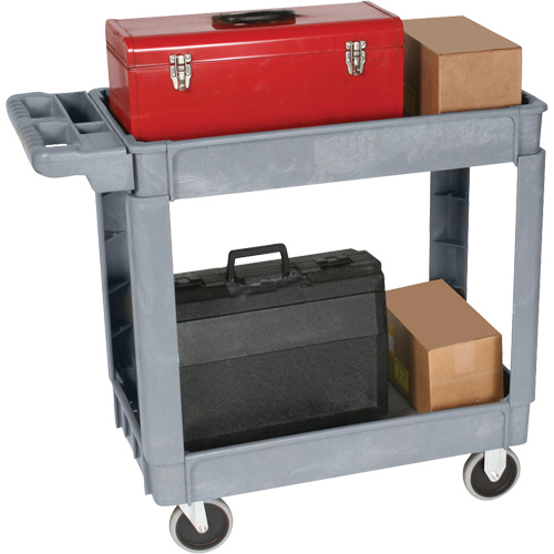 Chariot utilitaire de luxe, 2 tiers, 25" x 35-1/2" x 43,5"/43-1/2", Capacit&eacute; 550 lb Planification Entrepots Molloy