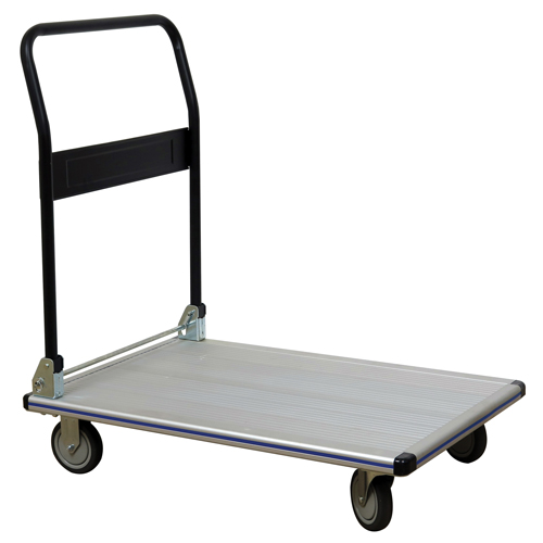 Chariot &agrave; plateforme avec poign&eacute;e pliante, Aluminium, 550 lb, 35-1/2" lo x 24" la, Hauteur 35-1/2" Planification Entrepots Molloy