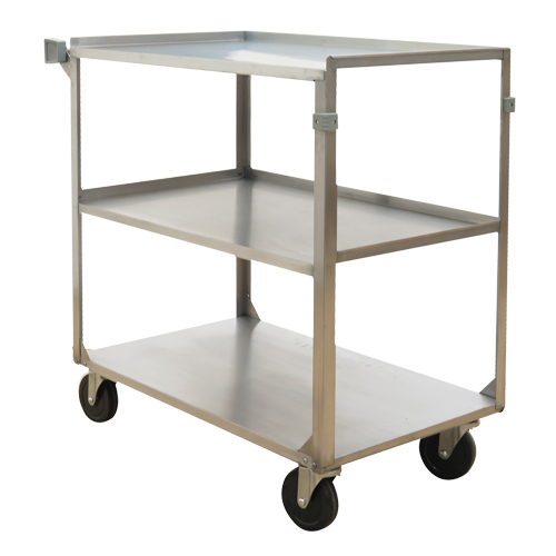 Chariots &agrave; tablette, 3 Tiers, 21" la x 37-1/4" h x 35-1/8" p, Capacit&eacute; 500 lb Planification Entrepots Molloy