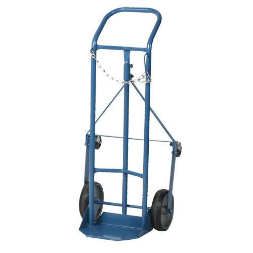 Chariot professionnel CC-1 pour bouteille de gaz, Roues Caoutchouc moul&eacute;, Base de 9" la x 7-1/4" lo, 250 lb Planification Entrepots Molloy