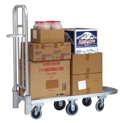 Aluminum Merchandise Cart, 20" W x 55-1/4" L, 1200 lbs. Cap., Polyurethane Wheels Planification Entrepots Molloy