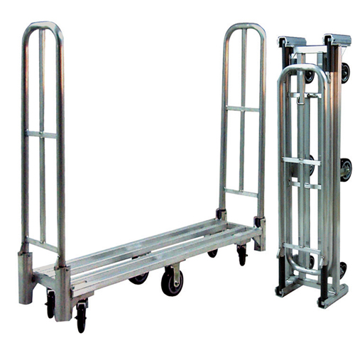 Aluminum U-Boat Folding Utility Cart, 16" W x 60" L, 1500 lbs. Cap., Polyurethane Wheels Planification Entrepots Molloy
