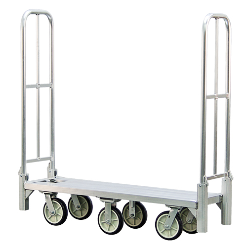 Aluminum U-Boat Folding Bulk Delivery Cart, 18" W x 61" L, 1200 lbs. Cap., Polyurethane Wheels Planification Entrepots Molloy