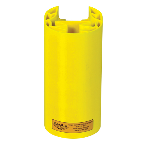 Butoir en poly pour rayonnage, 5" la x 6" lo x 8" h, Jaune Planification Entrepots Molloy