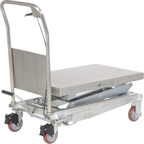 Manual Hydraulic Scissor Lift Table, 35-1/2" L x 20" W, Partial Stainless Steel, 800 lbs. Capacity Planification Entrepots Molloy