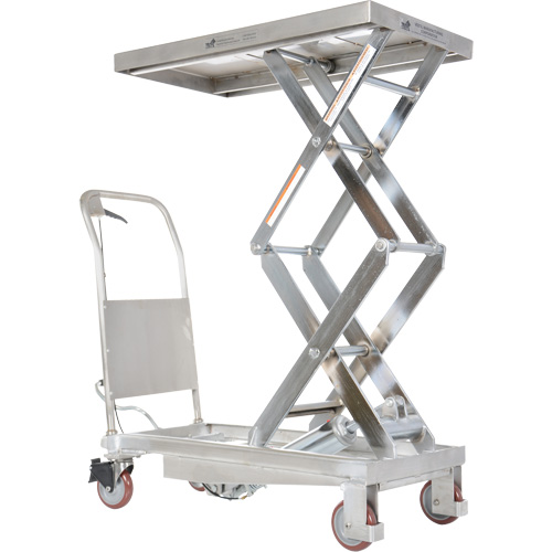 Manual Hydraulic Scissor Lift Table, 35-1/2" L x 20" W, Partial Stainless Steel, 800 lbs. Capacity Planification Entrepots Molloy