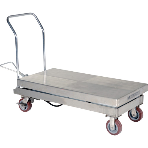 Manual Hydraulic Scissor Lift Table, 47" L x 24" W, Partial Stainless Steel, 2000 lbs. Capacity Planification Entrepots Molloy