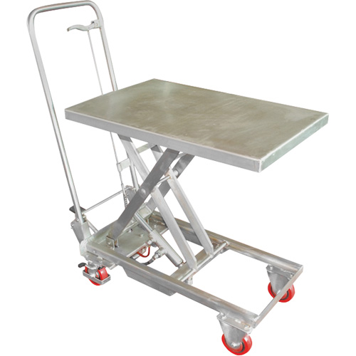 Manual Hydraulic Scissor Lift Table, 27-1/2" L x 17-3/4" W, Stainless Steel, 200 lbs. Capacity Planification Entrepots Molloy