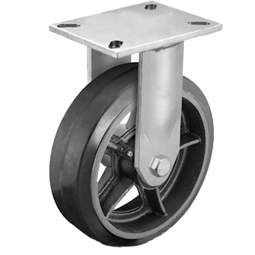 Heavy-Duty Plate Caster, Swivel, 6" (152.4 mm), Rubber, 450 lbs. (204 kg.) Planification Entrepots Molloy