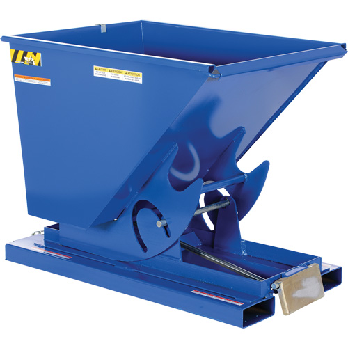 Self-Dumping Hopper, Steel, 1/2 cu.yd., Blue Planification Entrepots Molloy