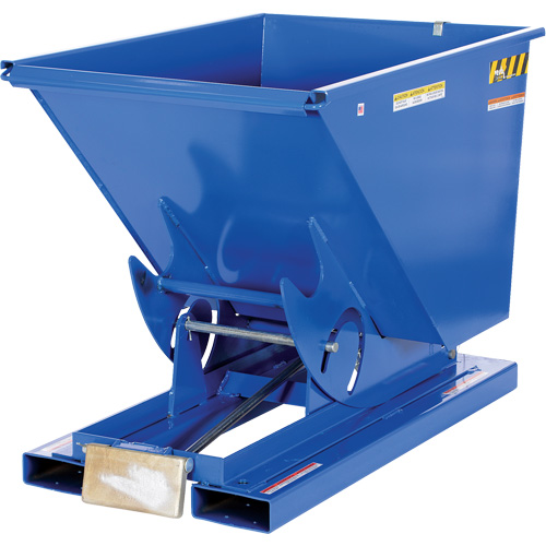 Self-Dumping Hopper, Steel, 1/2 cu.yd., Blue Planification Entrepots Molloy