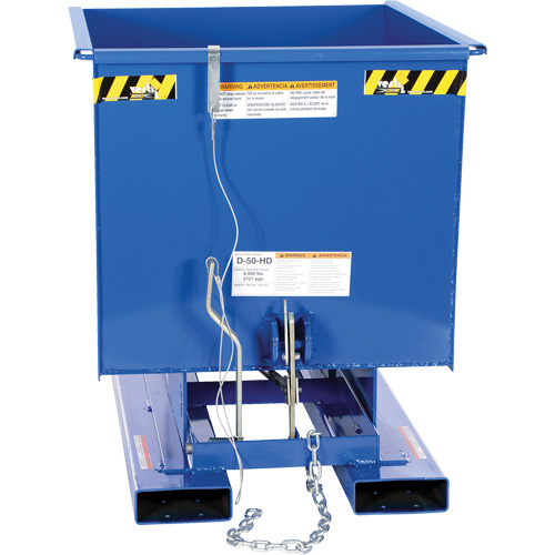 Self-Dumping Hopper, Steel, 1/2 cu.yd., Blue Planification Entrepots Molloy