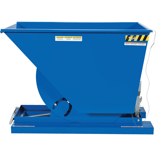 Self-Dumping Hopper, Steel, 3/4 cu.yd., Blue Planification Entrepots Molloy