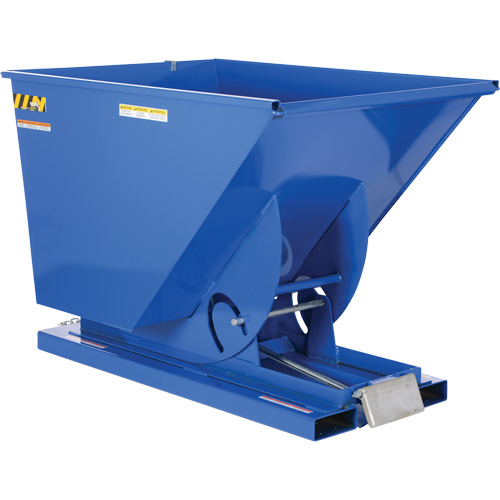Conteneur autobasculeur, Acier, 1-1/2 vg³, Bleu Planification Entrepots Molloy