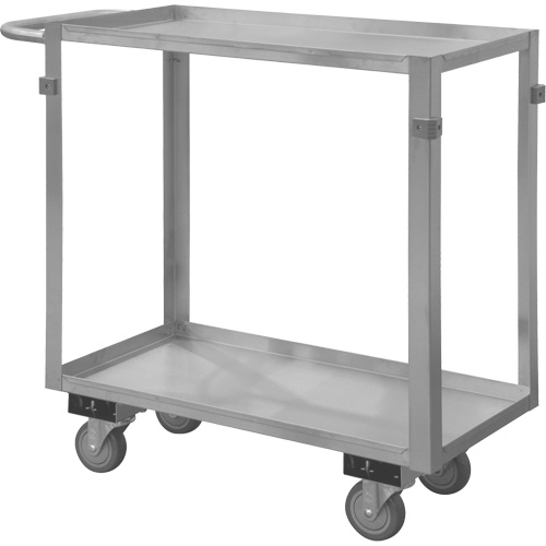 Industrial Grade Shelf Cart, 2 Tiers, 22-1/2" W x 34" H x 42-7/16" D, 600 lbs. Capacity Planification Entrepots Molloy