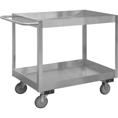 Industrial Grade Shelf Cart, 2 Tiers, 24-1/8" W x 35" H x 42" D, 1200 lbs. Capacity Planification Entrepots Molloy