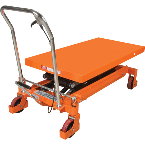 Table &eacute;l&eacute;vatrice &agrave; ciseaux hydraulique, 48" lo x 24" la, Acier, Capacit&eacute; 1540 lb Planification Entrepots Molloy