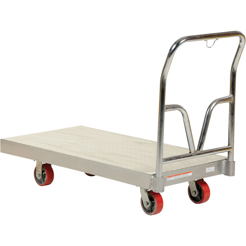 Aluminum Sheet Deck Platform Truck, 24" W x 48" L, 3600 lbs. Cap., Polyurethane Wheels Planification Entrepots Molloy