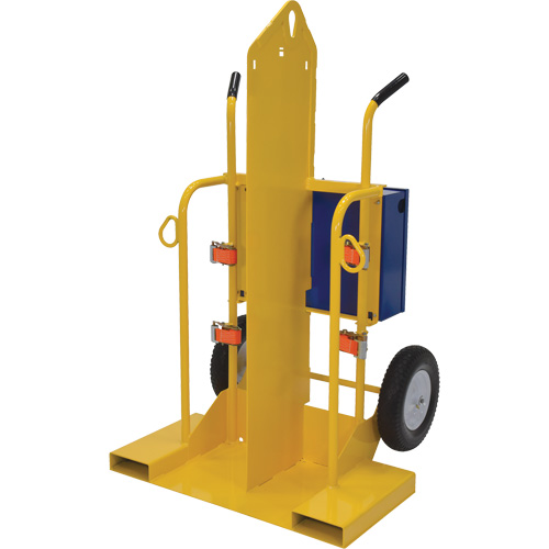 Chariot pour chalumeau et bouteille &agrave; gaz, Roues Rempli de mousse, Base de 24" la x 19-1/2" lo, 500 lb Planification Entrepots Molloy