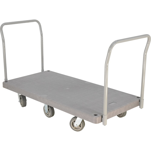 Heavy Duty Plastic Platform Truck, 60" L x 30" W, 3000 lbs. Cap., Polyurethane Wheels Planification Entrepots Molloy